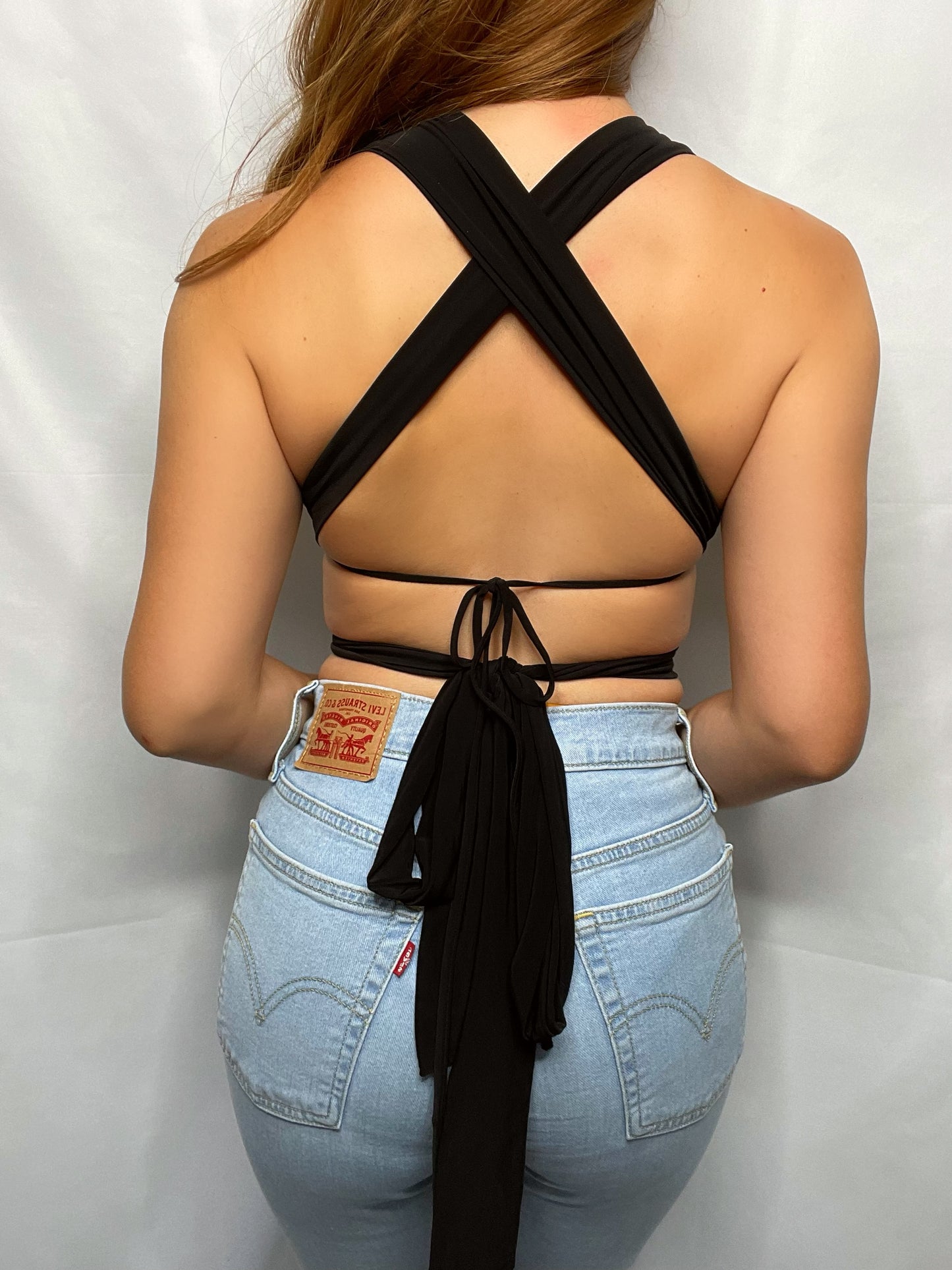 Reign Wrap Crop Top (Black)