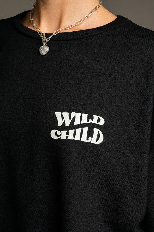 Long Sleeve Oversized Wild Child Pullover