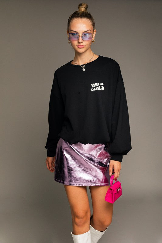 Long Sleeve Oversized Wild Child Pullover