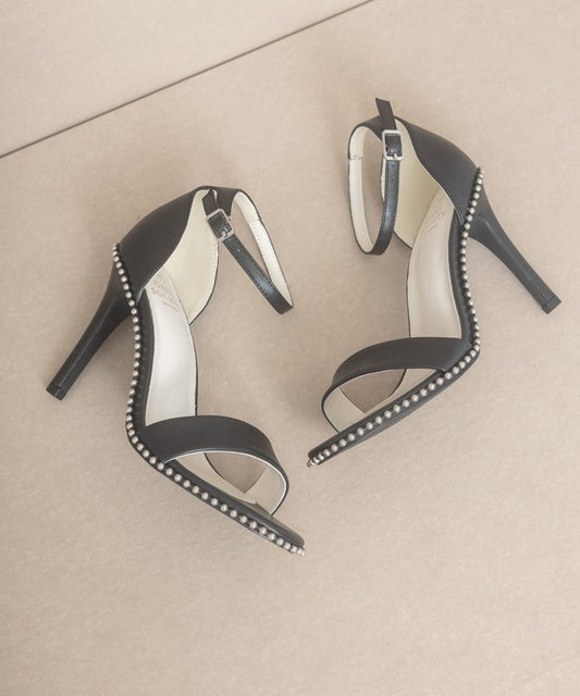 Dublin Metal Stud Open Toe Heels