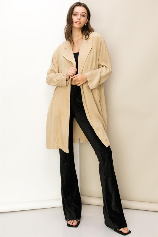 Button Front Oversized Coat