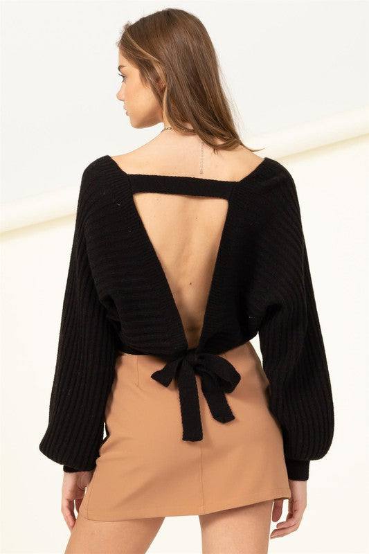 Tie Back Sweater Top