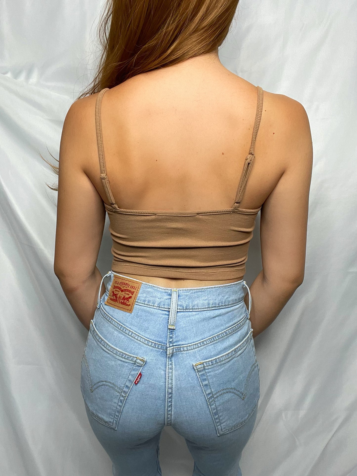 Bailey Rib Crop Top (Taupe)