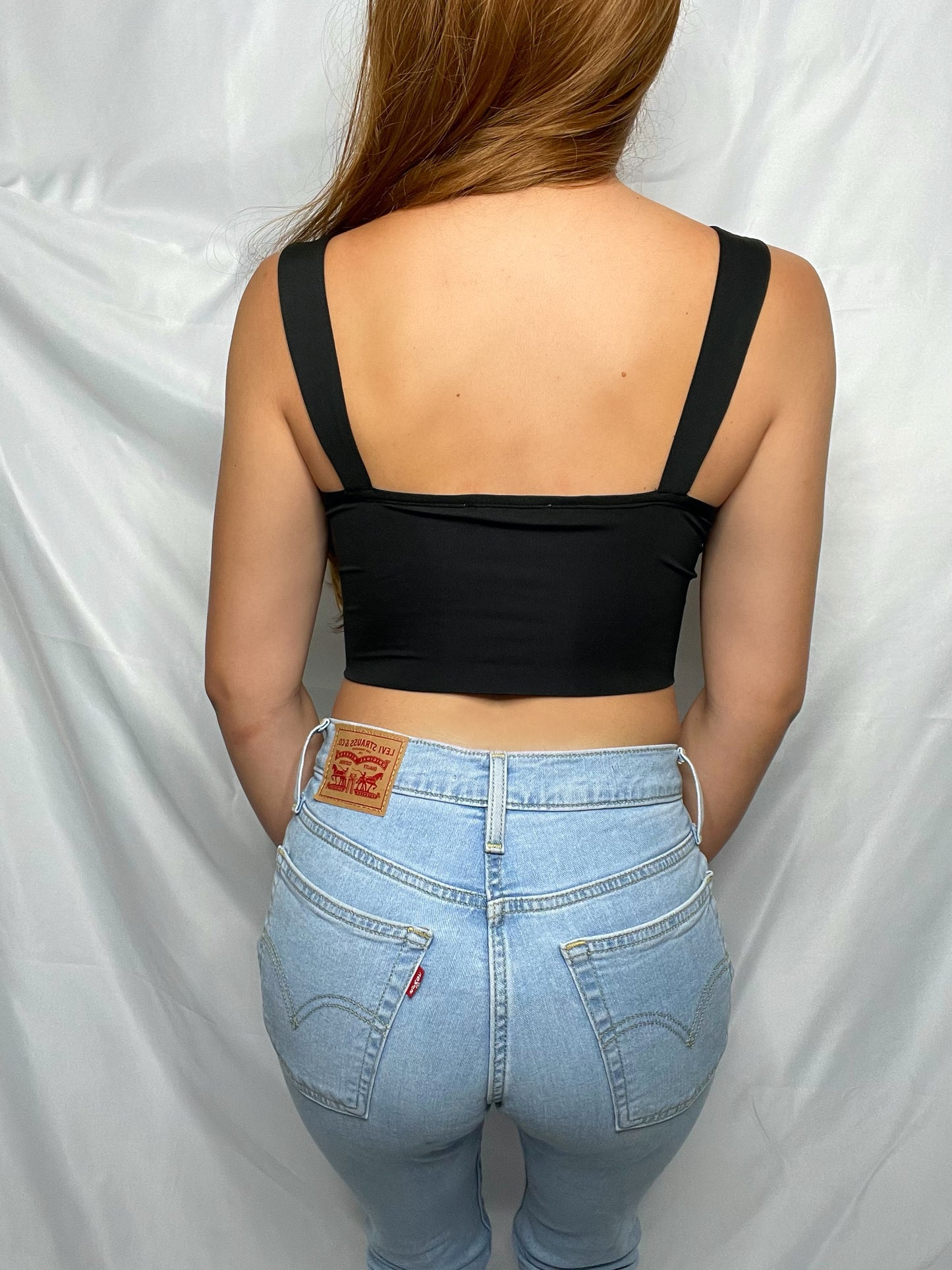 Tori Corset Crop Top (Black)