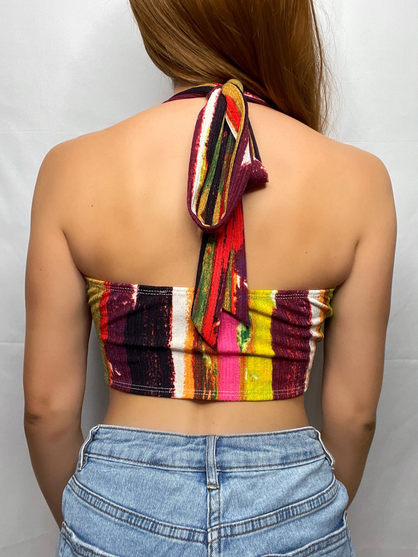 Monique Halter Tie Crop Top (Multi)