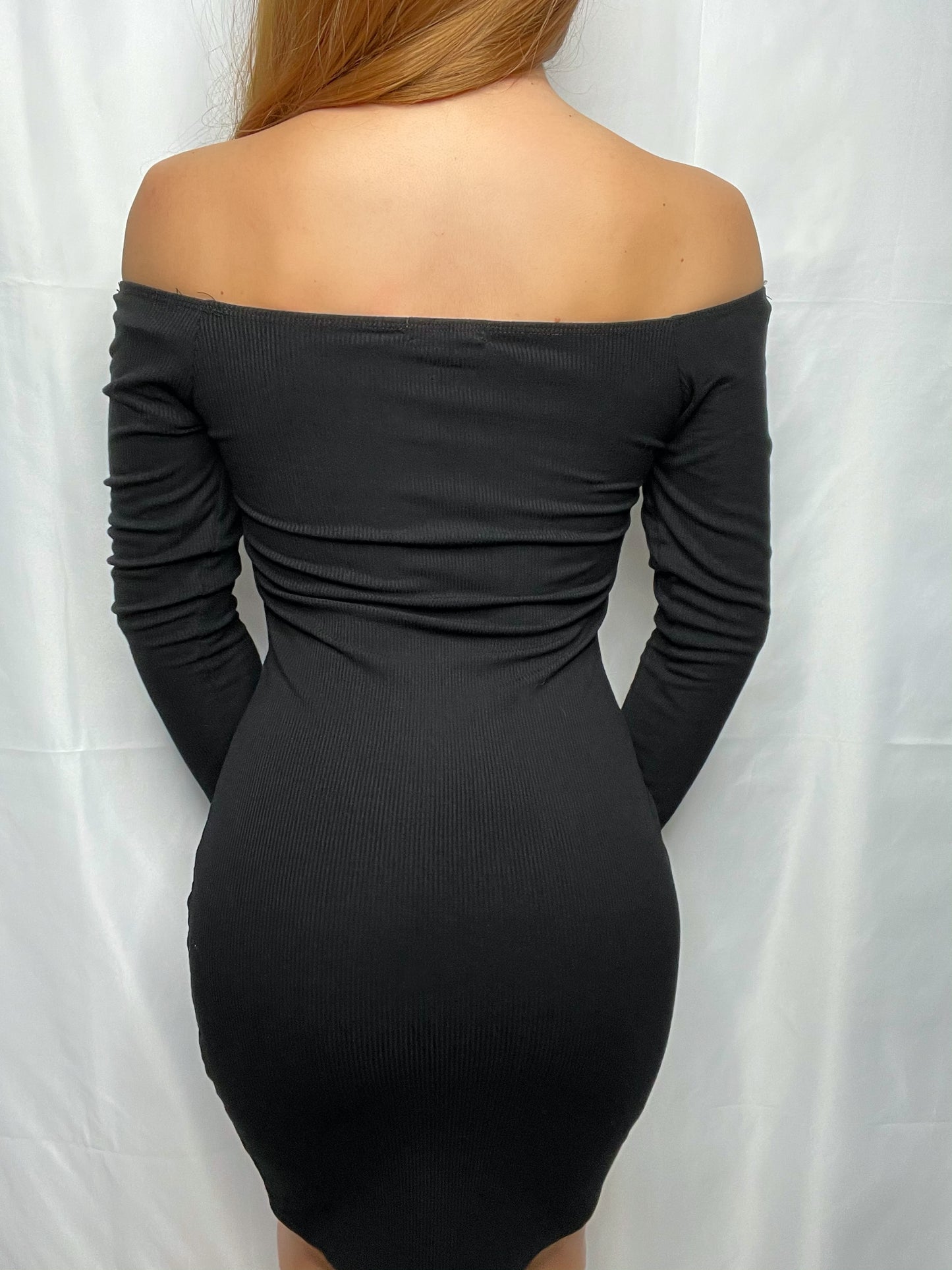 Tazlynn Off Shoulder Dress (Black)